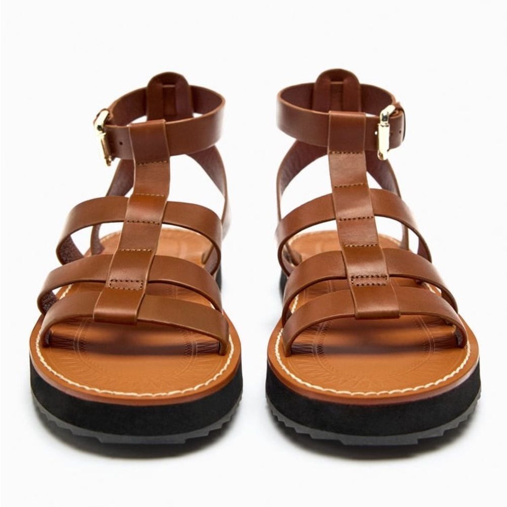 ZARA LEATHER FISHERMAN SANDALS - Picture 2 of 10